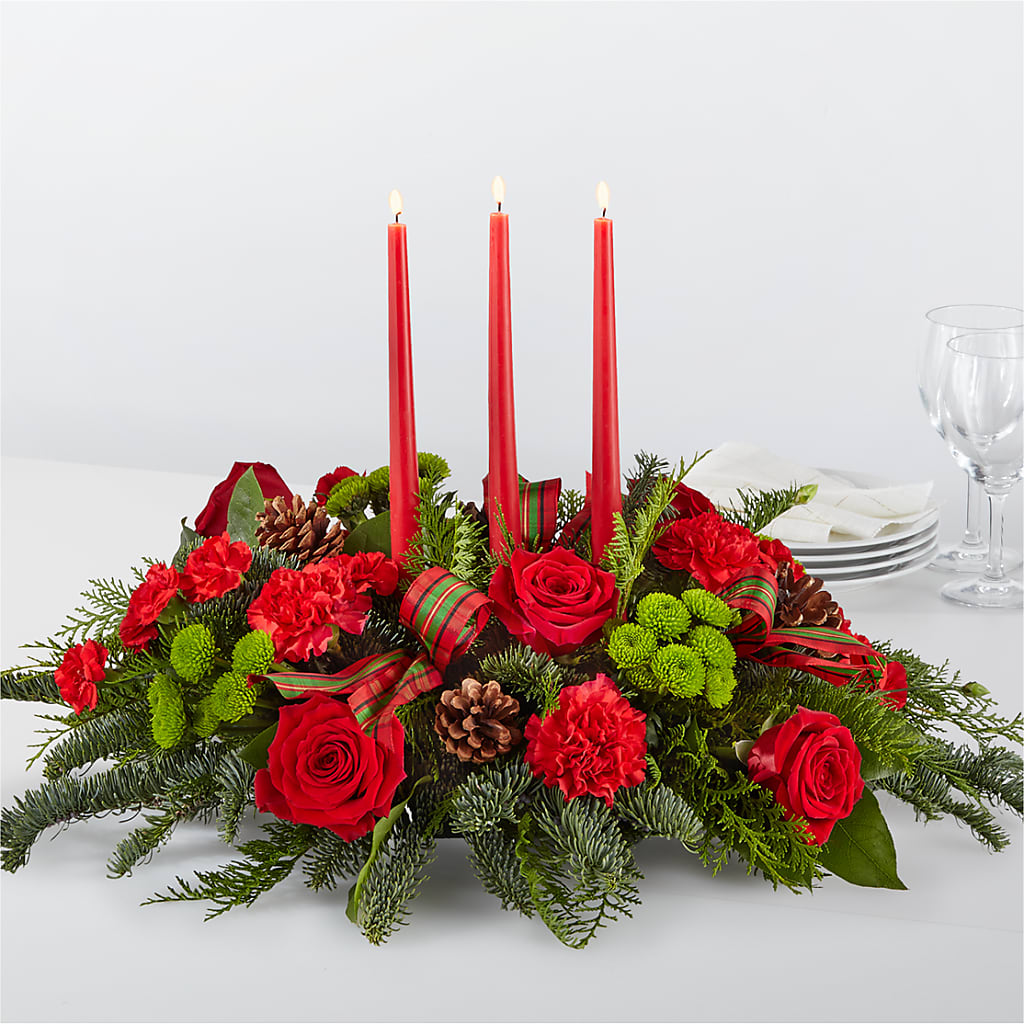 By the Candlelight Centerpiece – Rosewood Flower Shop, Humble TX