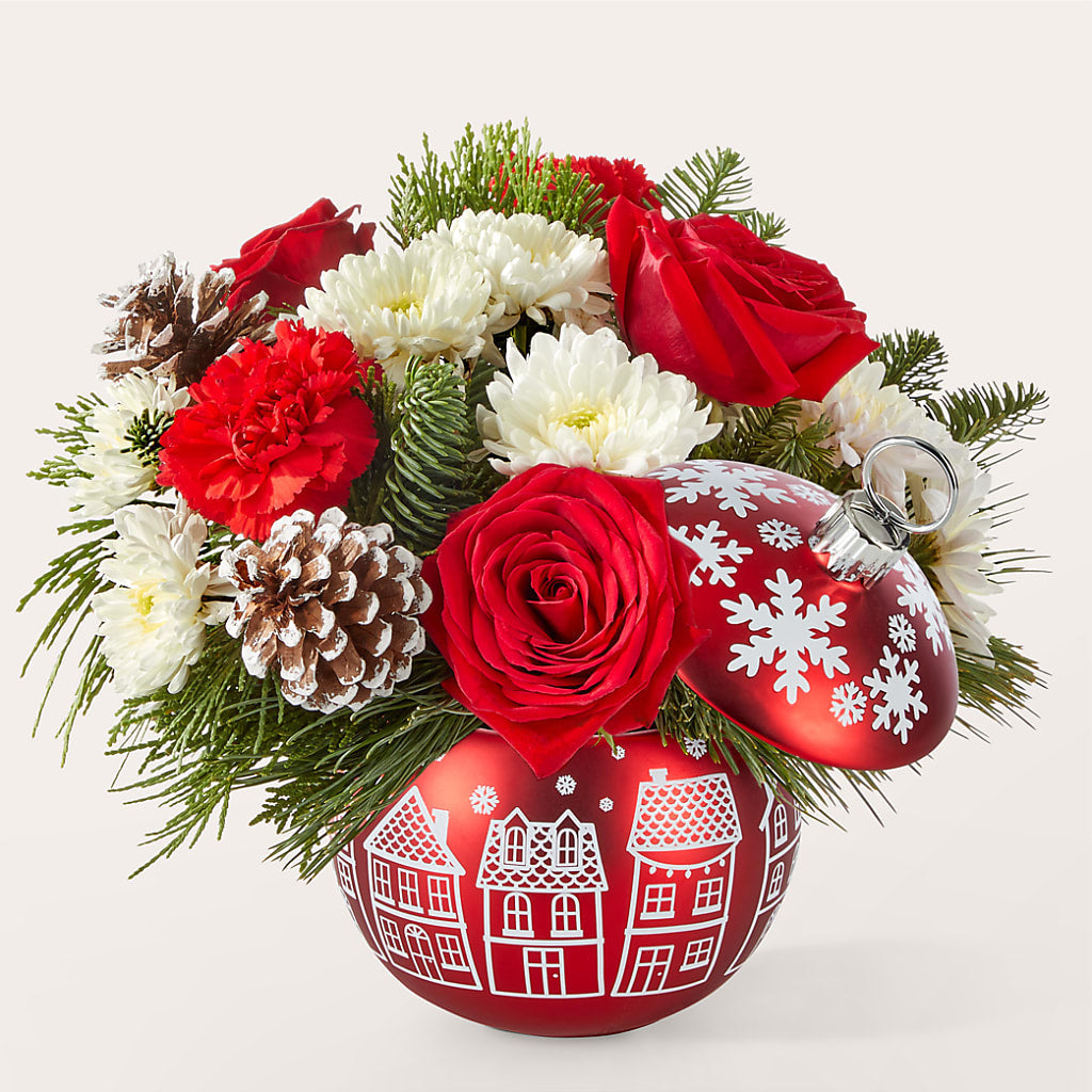 Christmas Village Ornament – Rosewood Flower Shop, Humble TX