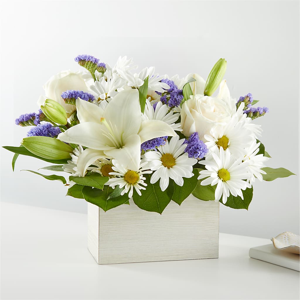 Beyond Blue Box Bouquet – Rosewood Flower Shop, Humble TX