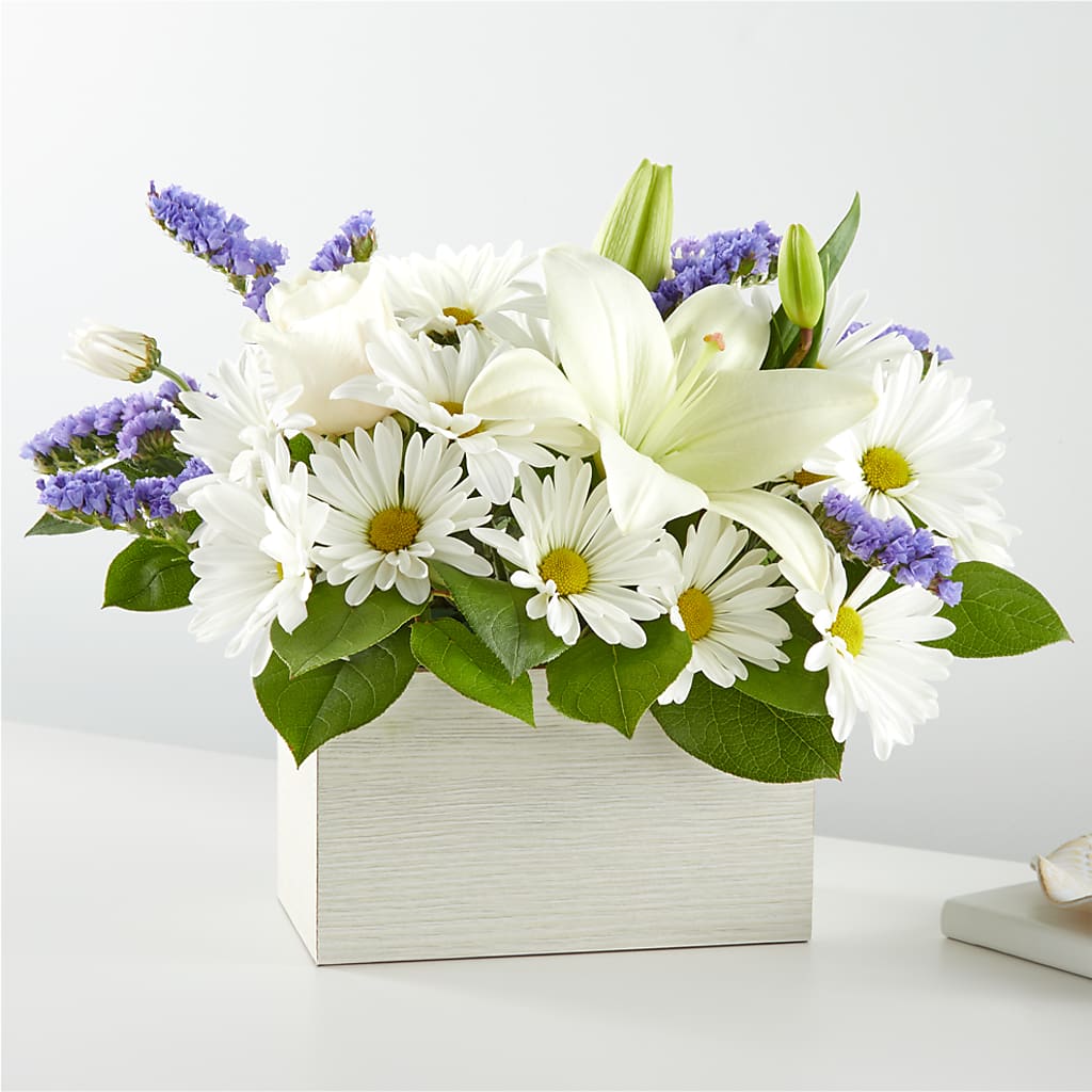Beyond Blue Box Bouquet – Rosewood Flower Shop, Humble TX