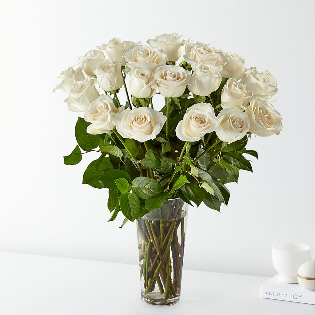 Long Stem White Rose Bouquet – Rosewood Flower Shop, Humble TX