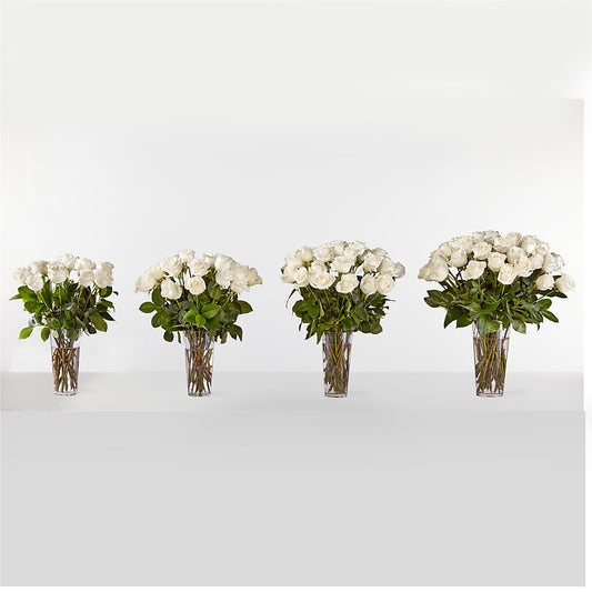 Long Stem White Rose Bouquet – Rosewood Flower Shop, Humble TX
