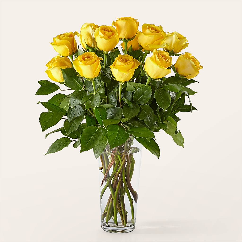 Long Stem Yellow Rose Bouquet – Rosewood Flower Shop, Humble TX