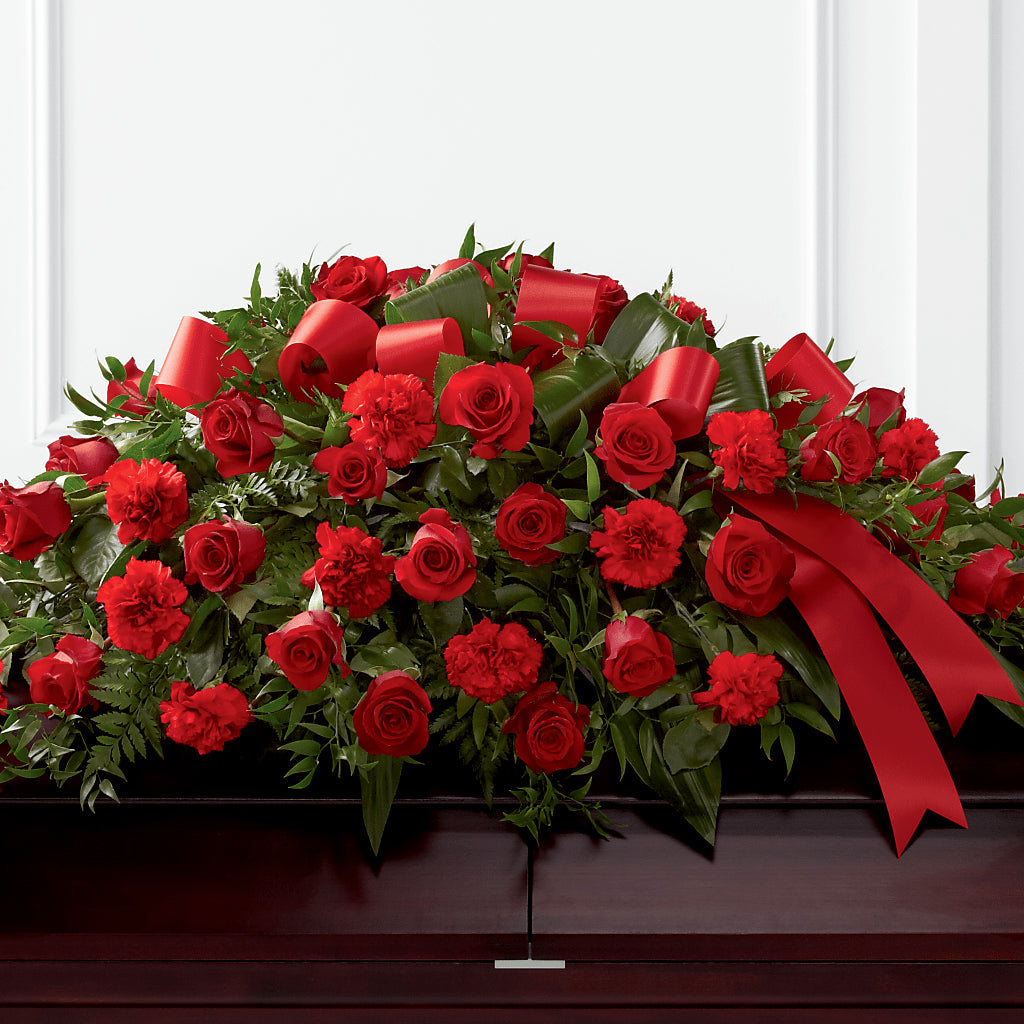Tribute of Life Casket Spray – Rosewood Flower Shop, Humble TX