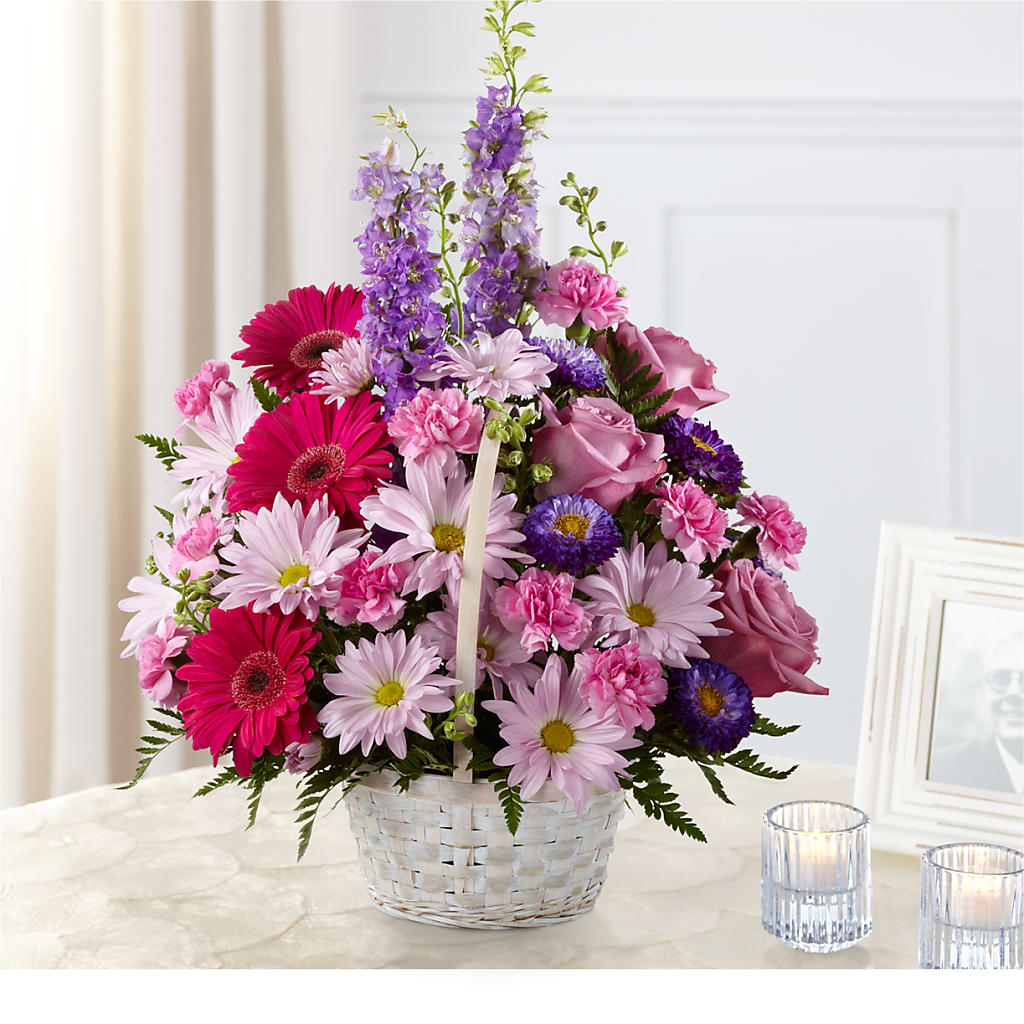 Pastel Peace Basket – Rosewood Flower Shop, Humble TX