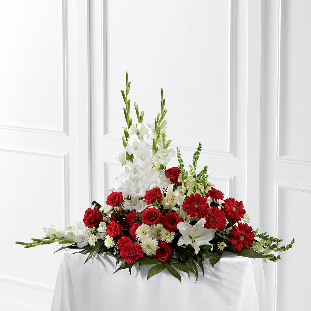 Crimson & White Arrangement – Rosewood Flower Shop, Humble TX