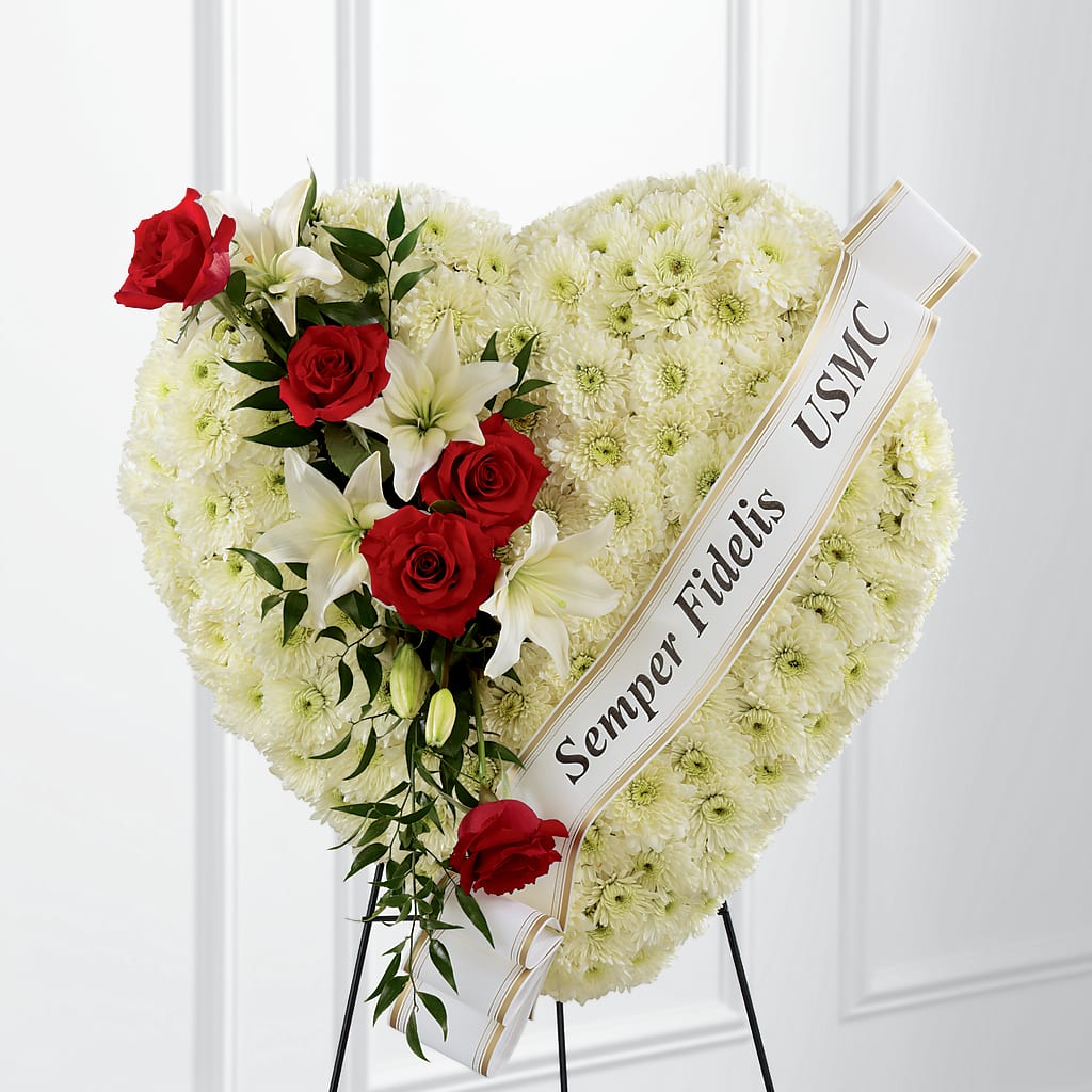 Heartfelt Hero Standing Heart – Rosewood Flower Shop, Humble TX