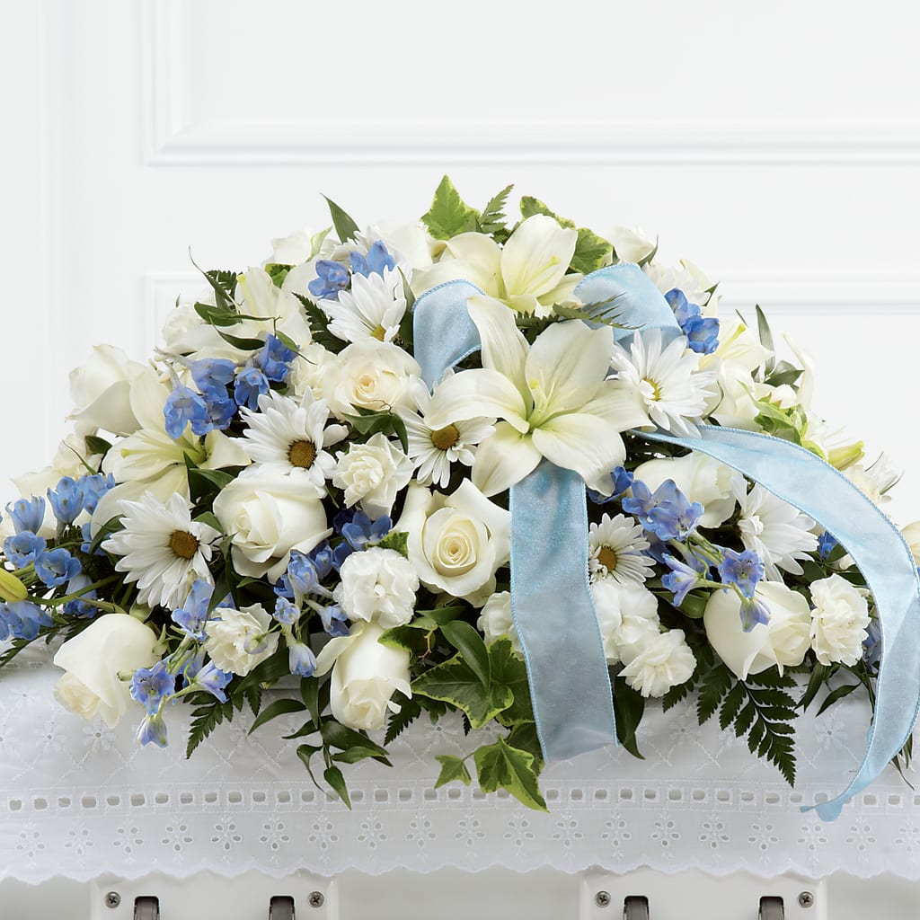 Tender Treasure Casket Spray – Rosewood Flower Shop, Humble TX