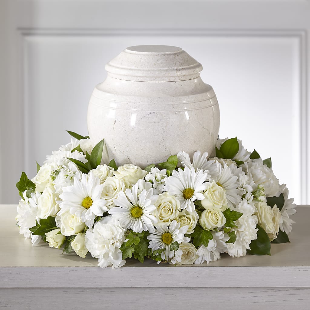 Ivory Gardens Cremation Adornment – Rosewood Flower Shop, Humble TX
