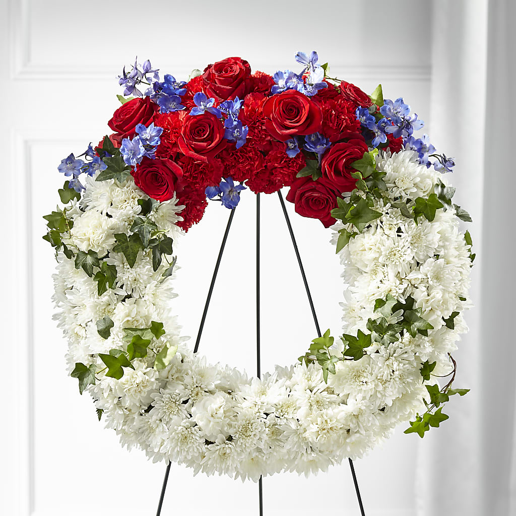 Patriotic Passion Wreath – Rosewood Flower Shop, Humble TX