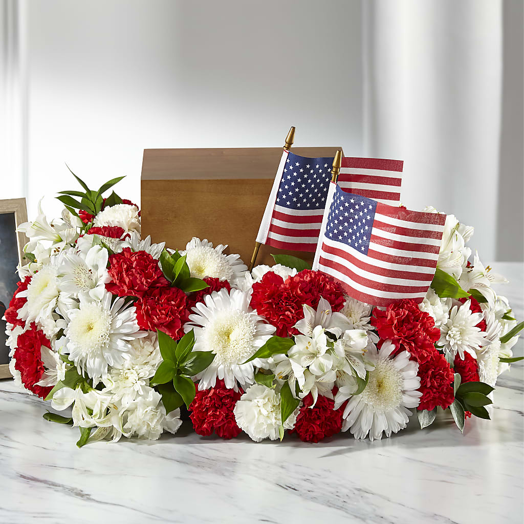 Spirit of Patriotism Cremation Adornment – Rosewood Flower Shop, Humble TX