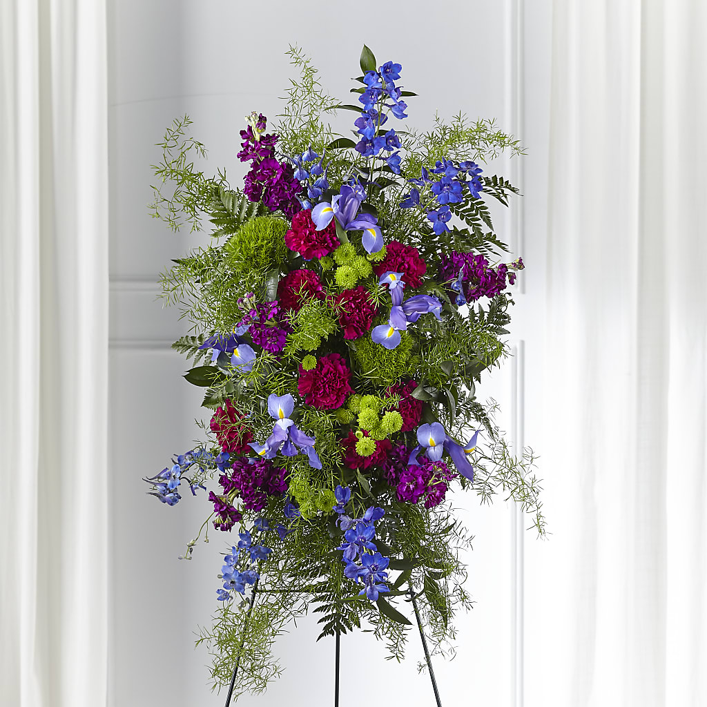 Heavenly Skies Standing Spray – Rosewood Flower Shop, Humble TX