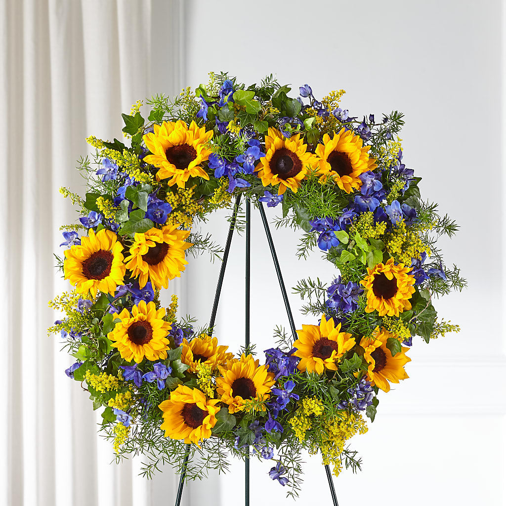 Bright Rays Wreath – Rosewood Flower Shop, Humble TX