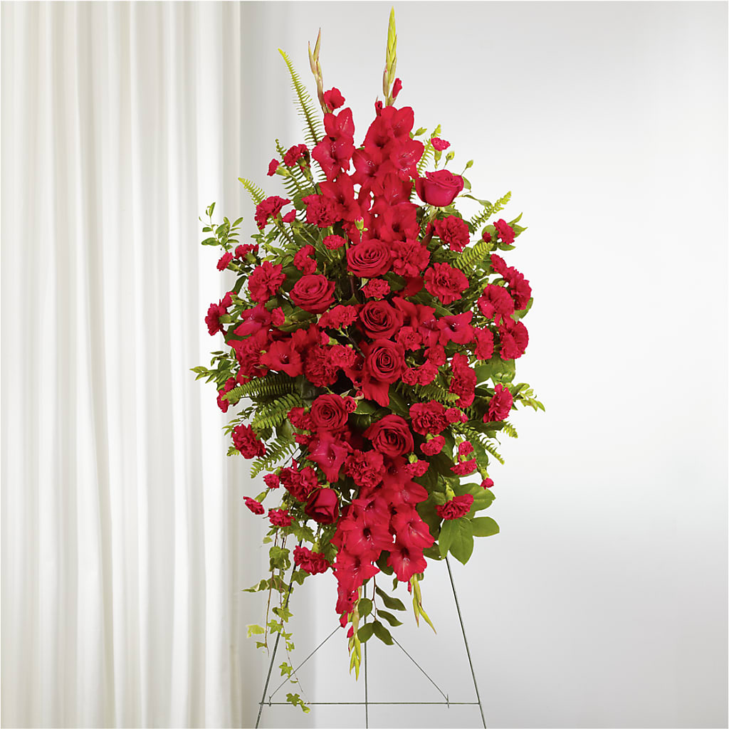 From the Heart Standing Spray – Rosewood Flower Shop, Humble TX