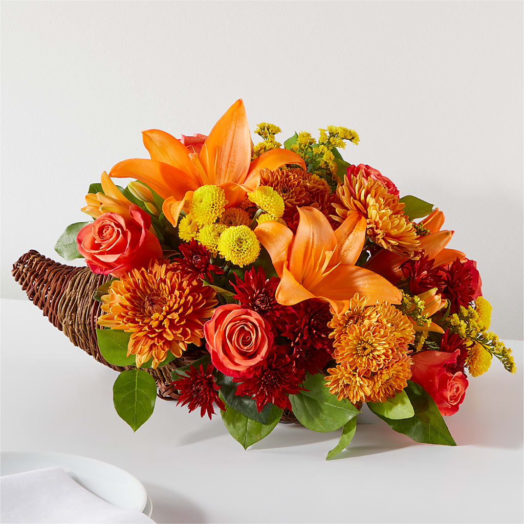 Bouquet of Blessings Cornucopia – Rosewood Flower Shop, Humble TX