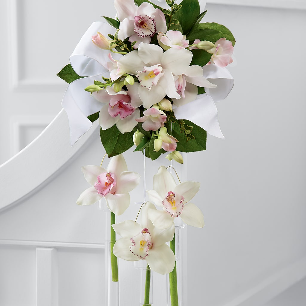 Perfect Entrance Pew Arrangement – Rosewood Flower Shop, Humble TX