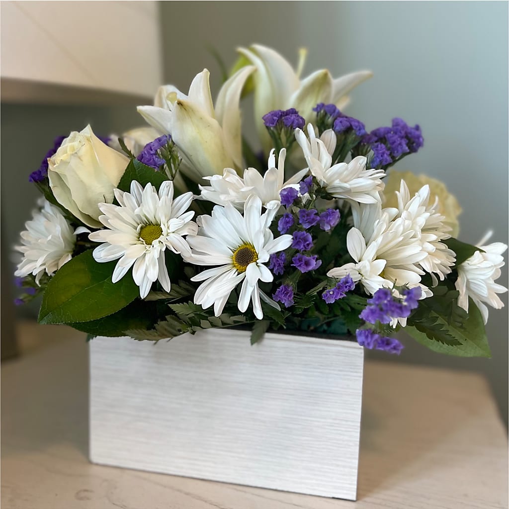 Beyond Blue Box Bouquet –  Rosewood Flower Shop, Humble TX