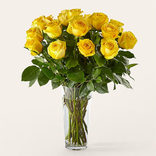Long Stem Yellow Rose Bouquet –  Rosewood Flower Shop, Humble TX