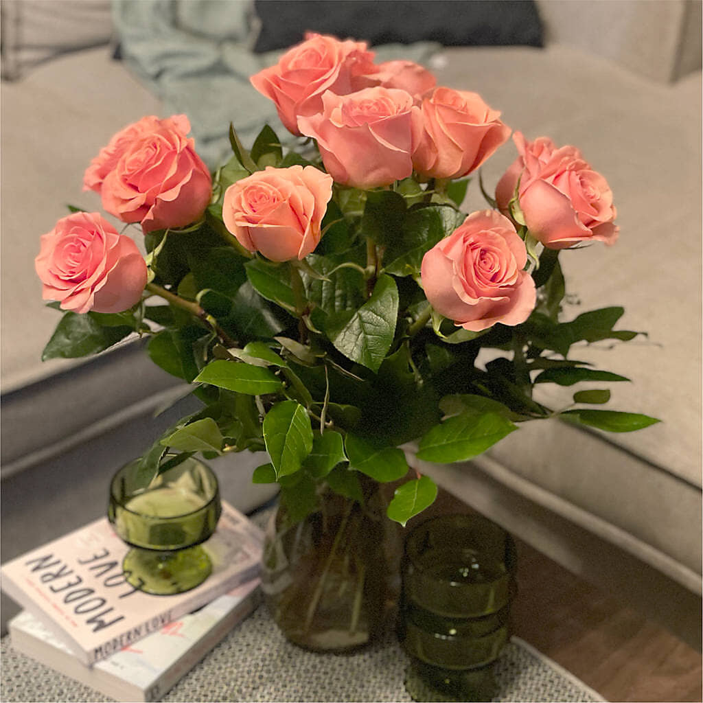 Long Stem Pink Rose Bouquet –  Rosewood Flower Shop, Humble TX