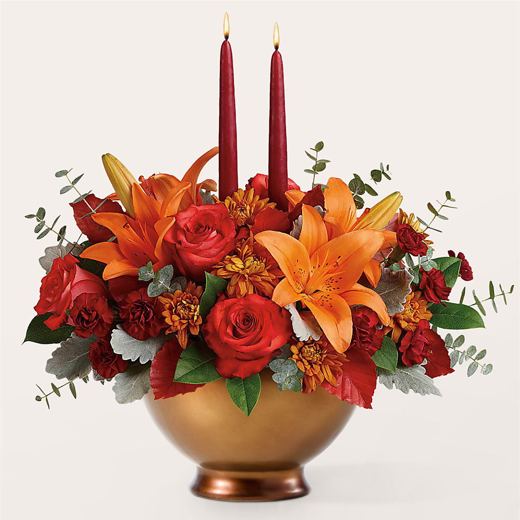 Fruits of Fall Centerpiece –  Rosewood Flower Shop, Humble TX