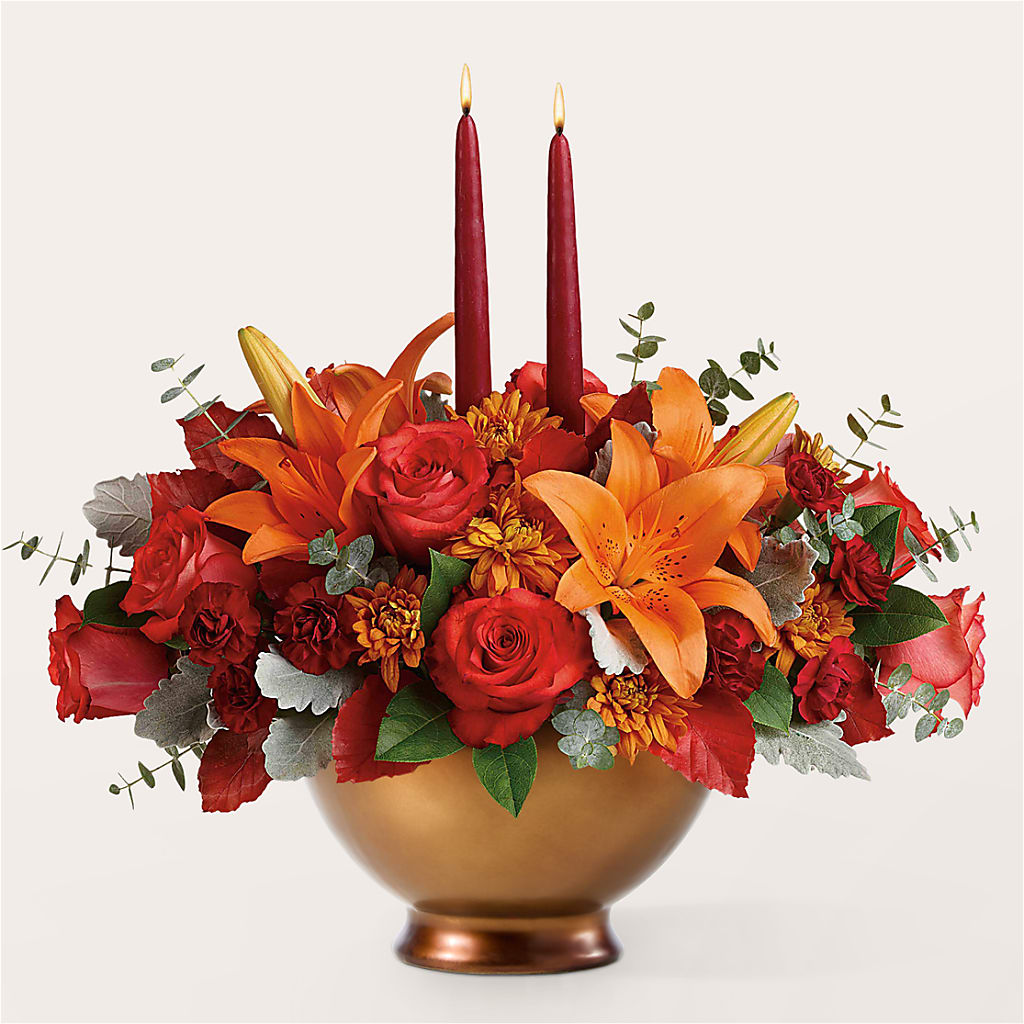 Fruits of Fall Centerpiece –  Rosewood Flower Shop, Humble TX