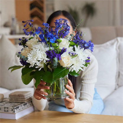 Cerulean Waves Bouquet –  Rosewood Flower Shop, Humble TX