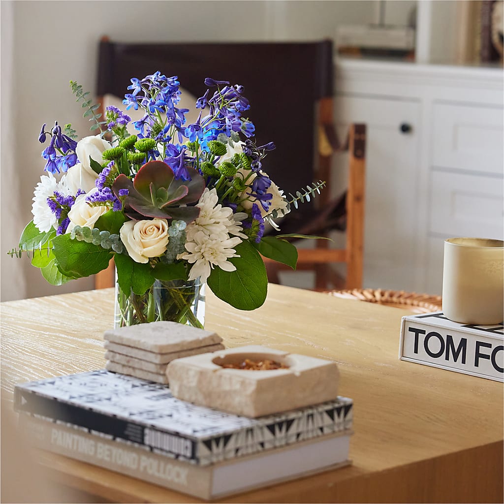 Cerulean Waves Bouquet –  Rosewood Flower Shop, Humble TX