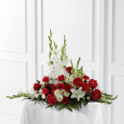 Crimson & White Arrangement –  Rosewood Flower Shop, Humble TX
