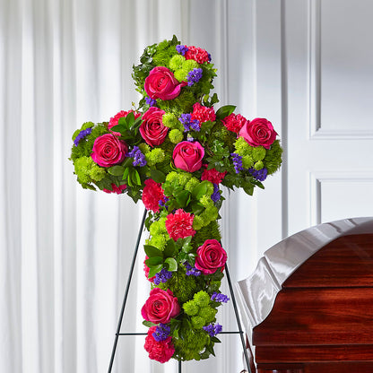 Tribute Rose Floral Cross –  Rosewood Flower Shop, Humble TX
