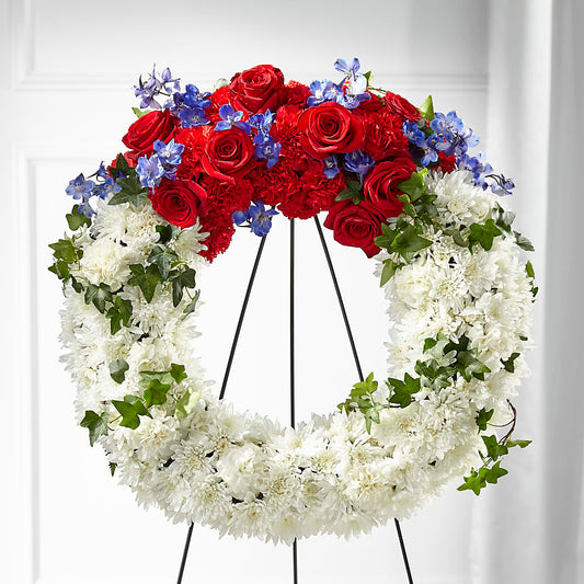 Patriotic Passion Wreath –  Rosewood Flower Shop, Humble TX