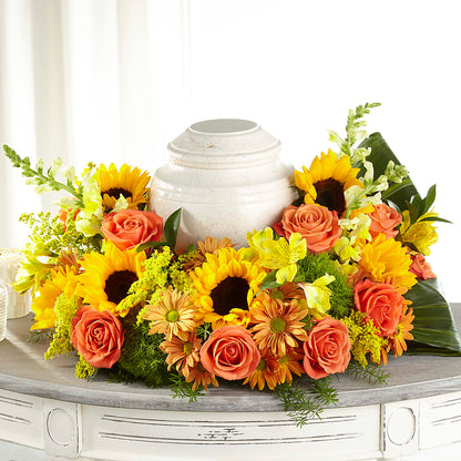 Faithful Sunflower Cremation Adornment –  Rosewood Flower Shop, Humble TX