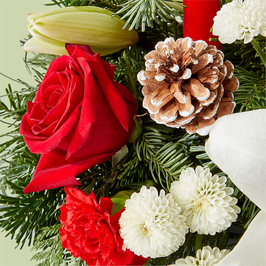 Seasonal Festivities Centerpiece –  Rosewood Flower Shop, Humble TX