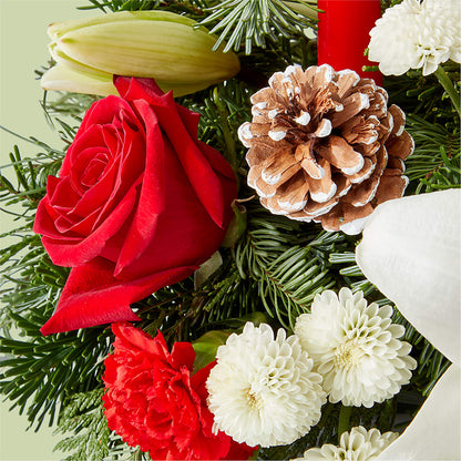 Seasonal Festivities Centerpiece –  Rosewood Flower Shop, Humble TX