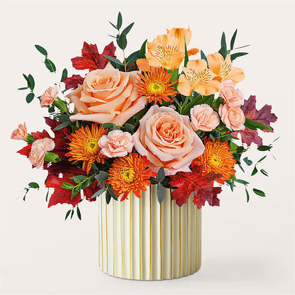 Spiced Latte Bouquet with Ivory Vase –  Rosewood Flower Shop, Humble TX