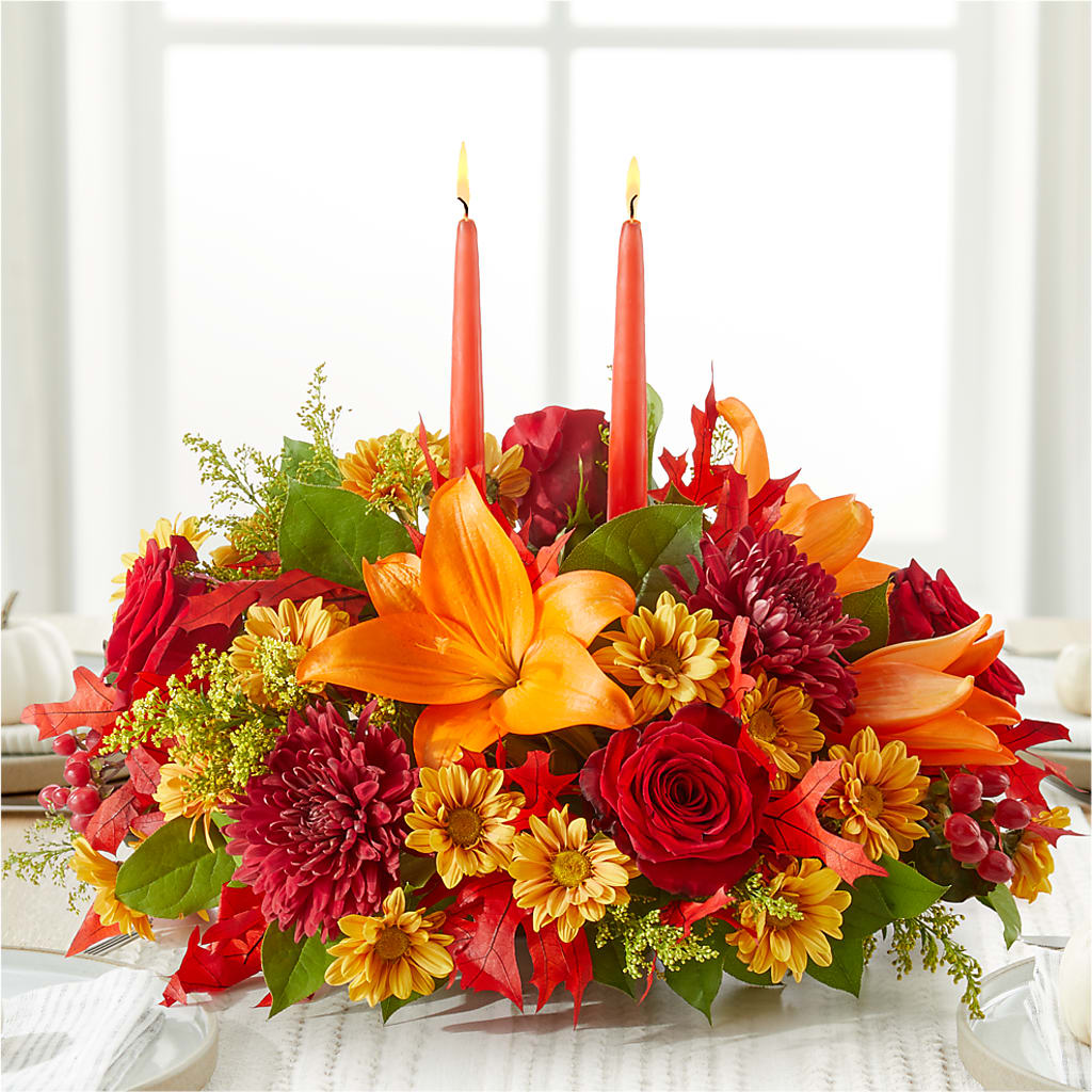 Autumn's Embrace Centerpiece –  Rosewood Flower Shop, Humble TX