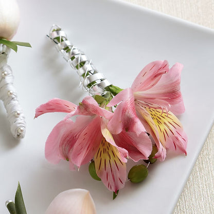 Pink Peruvian Lily Boutonniere –  Rosewood Flower Shop, Humble TX