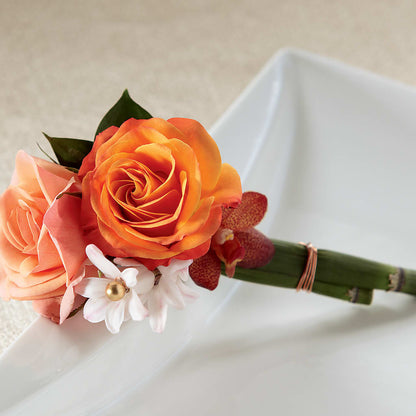 Sunset Dream Boutonniere –  Rosewood Flower Shop, Humble TX