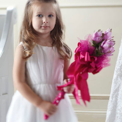 Sparkle Pink Flower Girl Bouquet –  Rosewood Flower Shop, Humble TX