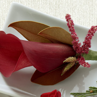 Red Calla Boutonniere –  Rosewood Flower Shop, Humble TX
