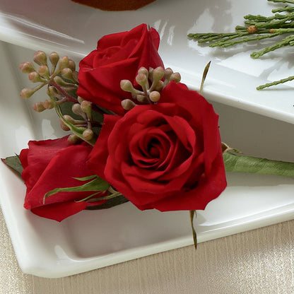 Red Spray Rose Boutonniere –  Rosewood Flower Shop, Humble TX