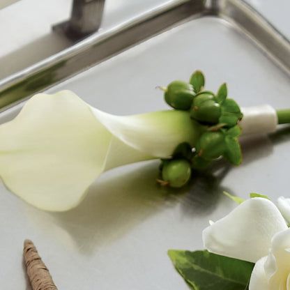 White Calla Boutonniere –  Rosewood Flower Shop, Humble TX